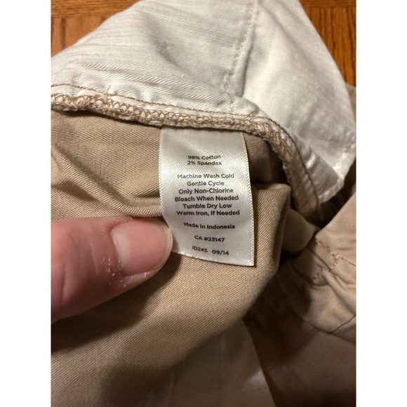 Talbots The Perfect Crop Khaki Pants Women 16W Mid Rise Elastic Waist - Picture 6 of 10